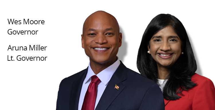 Governor Wes Moore and Lt. Governor Aruna Miller