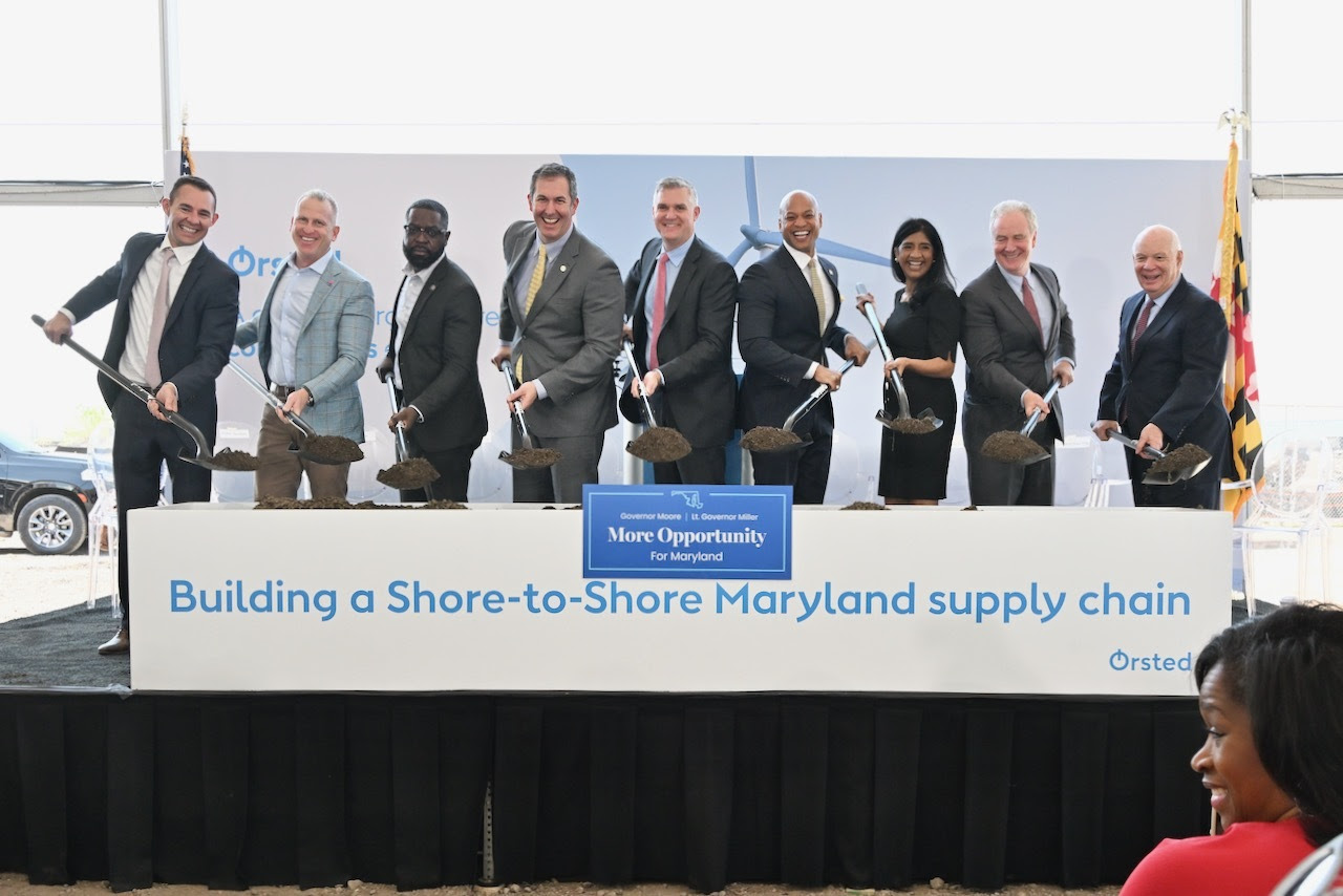 Governor Wes Moore continued his ‘More Opportunity Tour’ today with a stop highlighting the progress at the Tradepoint Atlantic facility in Sparrows Point with Ørsted and signing several major environment bills geared toward further solidifying Maryland’s clean energy future.