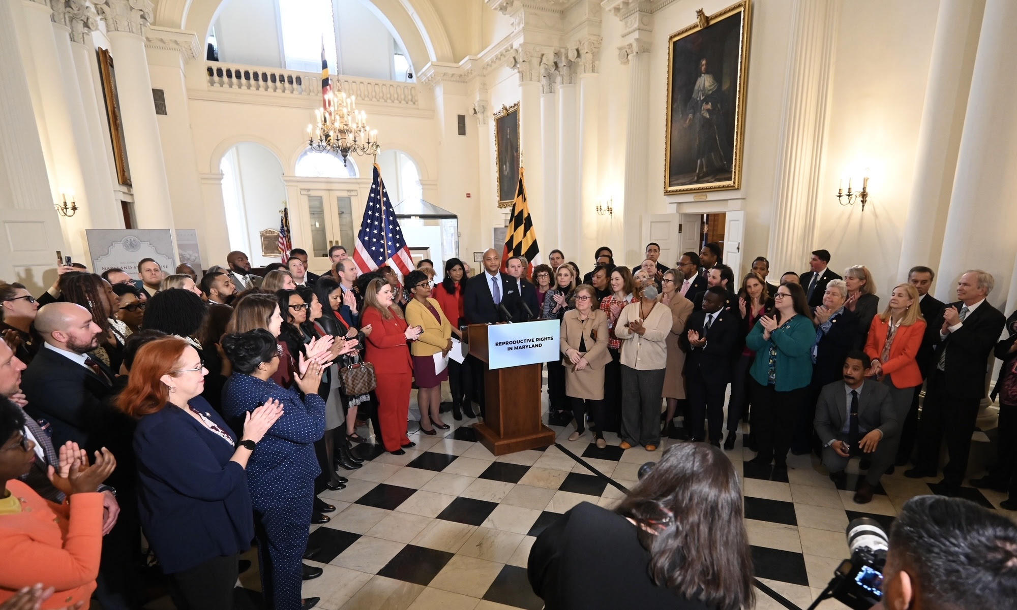 Today, Governor Wes Moore, Lt. Governor Aruna Miller, Senate President Bill Ferguson, House Speaker Adrienne A. Jones and state legislators announced a comprehensive reproductive rights legislative package, taking the first steps towards enshrining reproductive rights in the Maryland constitution.