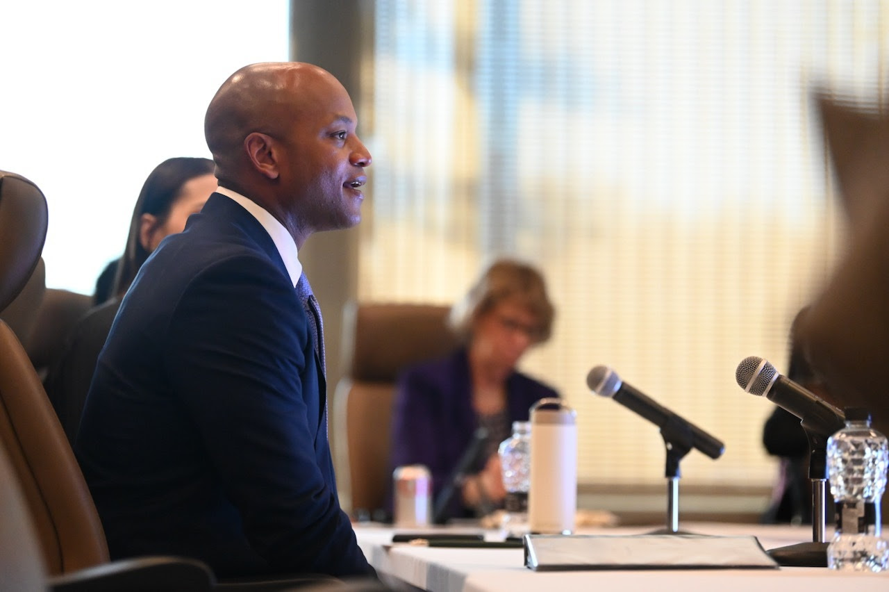 Governor Moore speaks the December Cabinet Meeting.